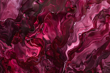 Rich burgundy alcohol ink swirls resembling the depth of marble, captured in high-definition