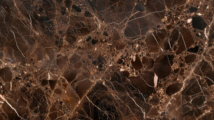 Rich chocolate brown marble texture with veins of dark brown and cream, evoking the richness of cocoa