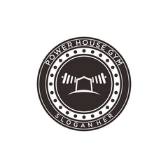 Gym logo design vector icon for business with creative concept idea