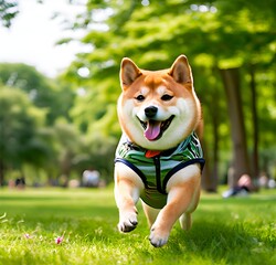 Jack Russell terrier running in the park
