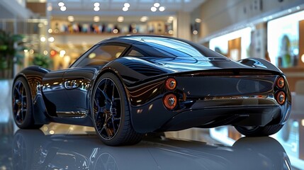 Nuova concezione futuristica di auto elettrica.