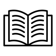 Open Book Vector Line Icon Design