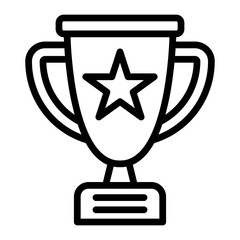 Trophy Vector Line Icon Design