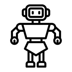 Robotics Vector Line Icon Design