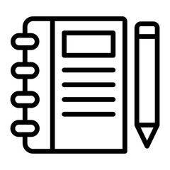 Notebook Vector Line Icon Design