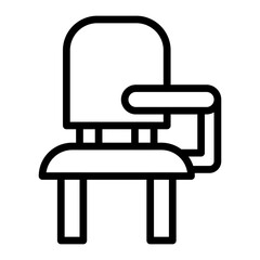 Desk Chair Vector Line Icon Design
