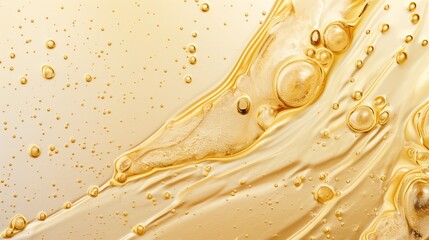 Abstract golden liquid waves shiny background. Generative AI