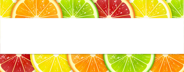 Banner with Colorful Citrus Fruits