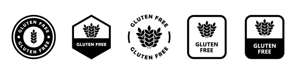 Gluten Free. Vector signs for food packaging labels. - obrazy, fototapety, plakaty