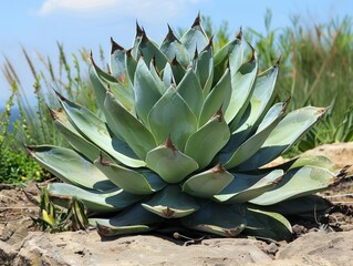 Fototapeta premium Agave in Front of Mountains