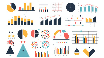 Graphs charts with abstract business data. Financial