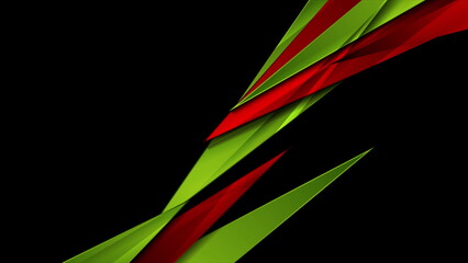 Bright red green glossy stripes abstract corporate background - 792716036