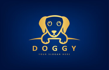 Dog logo vector. Puppy animal. Pet design