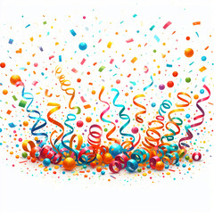 Obraz premium Vibrant Confetti Celebration: A lively and colorful illustration capturing the excitement of confetti, perfect for adding a festive touch to your designs and celebrations