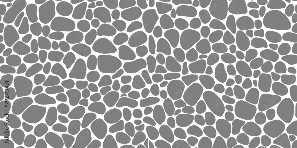 Poster gravel and pebble stone pattern for floor tile or paving, vector background. mosaic gravel and cobbl