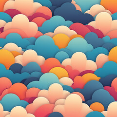 Cloud background, cartoon colorful pattern