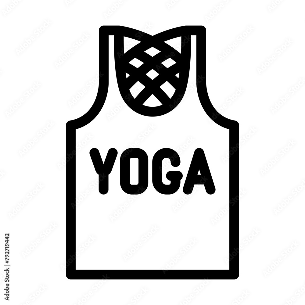 Poster yoga top clothing line icon vector. yoga top clothing sign. isolated contour symbol black illustration