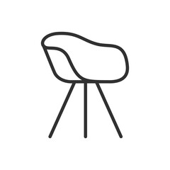 Long Legs Chair, linear icon. Line with editable stroke
