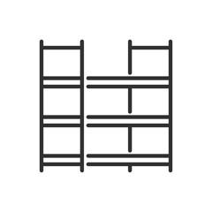 Racks for the warehouse, linear icon. Line with editable stroke