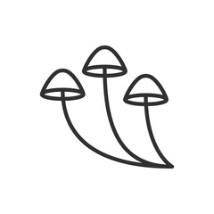Mushrooms, linear icon. Line with editable stroke
