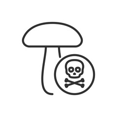 Dangerous inedible mushroom, linear icon. Line with editable stroke