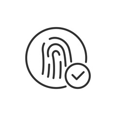Fingerprint scanner, linear icon. Line with editable stroke