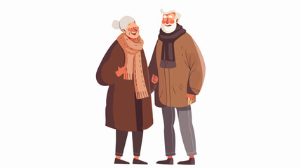 Happy old couple. Senior woman and man smiling laughing