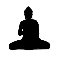 Buddha Silhouette Isolated Background.