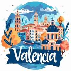 Obraz premium Minimalist Illustration of Valencia