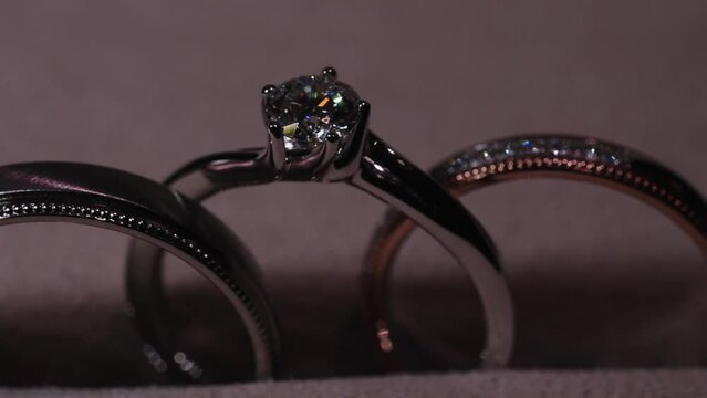 Couple's rings, wedding rings, married, macro photography