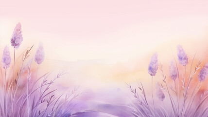 watercolor lavender background with a copy space, delicate soft pastel shade illustration greeting blank - 792723075