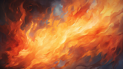 texture painted fire, flames abstract background, computer graphics in orange and red yellow tones - 792723695