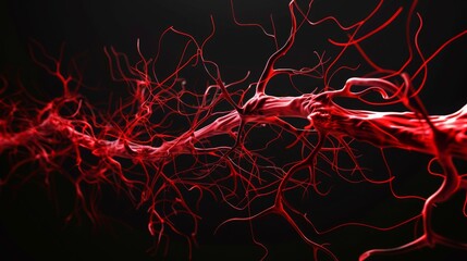 Abstract Red Neuronal Synapses Simulation