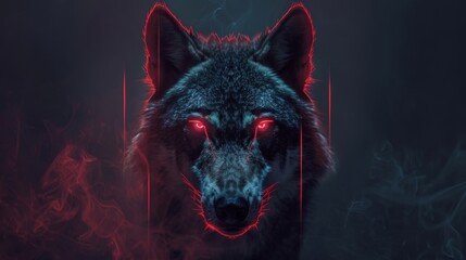 a cool amazing wolf illustration background for wallpaper in HD
