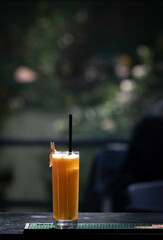 Refreshing Citrus Delight. Orange Juice at the Bar.