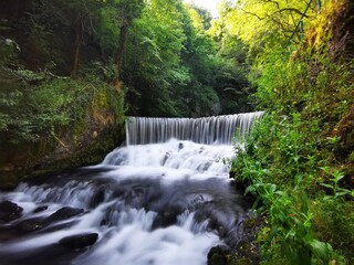 beautiful waterfall between mountain. - Krupajsko Vrelo - Serbia
