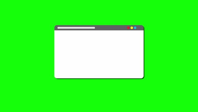Blank pop up window isolated on white and green screen