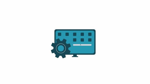 Animation of desktop settings icon with rotating gears