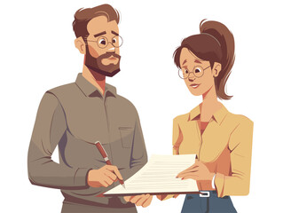 Fototapeta premium Business Legal DocuSign Secure Contract Signing Illustration