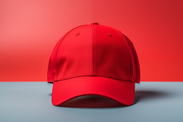 A stylish red baseball cap perfect for a day out in the sun black baseball cap Shirt Mockup for Product Design logo Placement and Branding concept