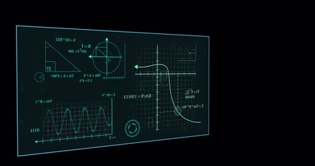 Image of mathematical equations over black background
