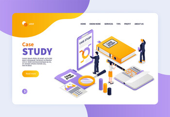 Case study landing page in isometric view