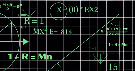Image of mathematical equations over black background