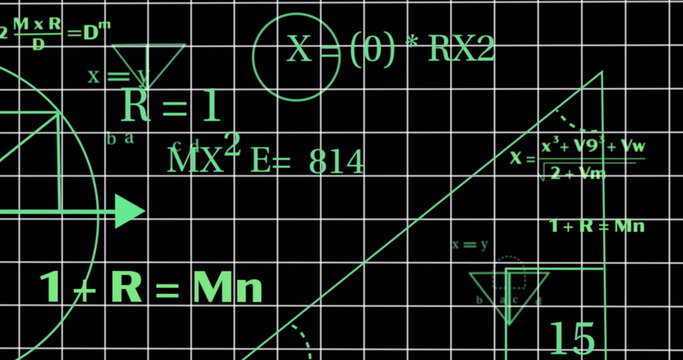 Image of mathematical equations over black background