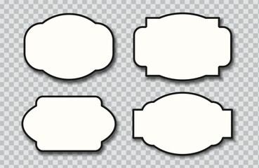 Set of vintage frames set of labels on white background