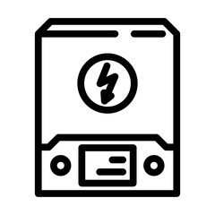 inverter solar panel line icon vector. inverter solar panel sign. isolated contour symbol black illustration