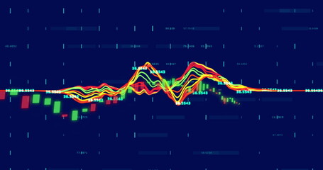 Image of data processing over blue background