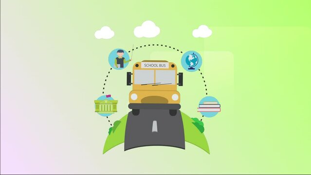 school bus with a child