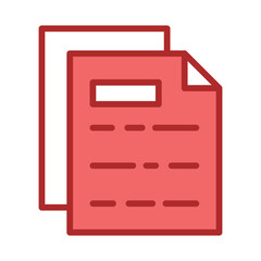 Paper red line filled icon