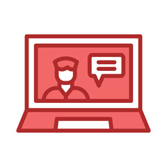 Bussiness Meeting red line filled icon